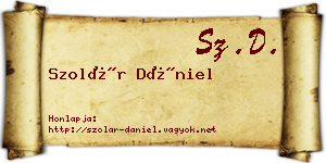 Szolár Dániel névjegykártya